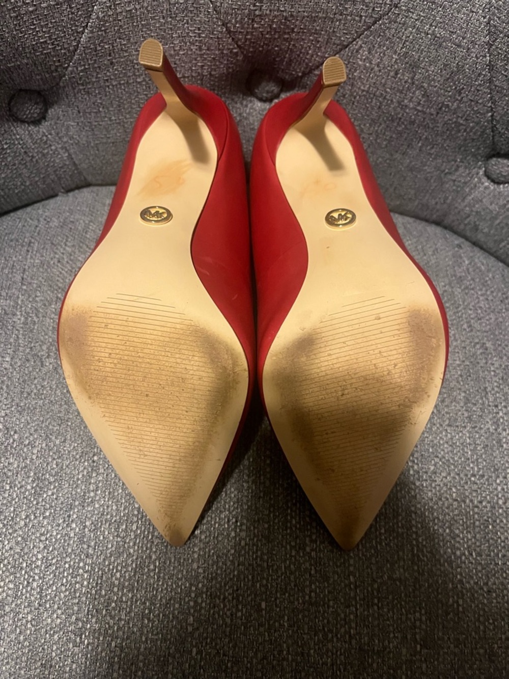 Michael Kors Red Pointed-Toe Ankle-Strap Pumps (Ankle Strap) - Picture 4 of 8